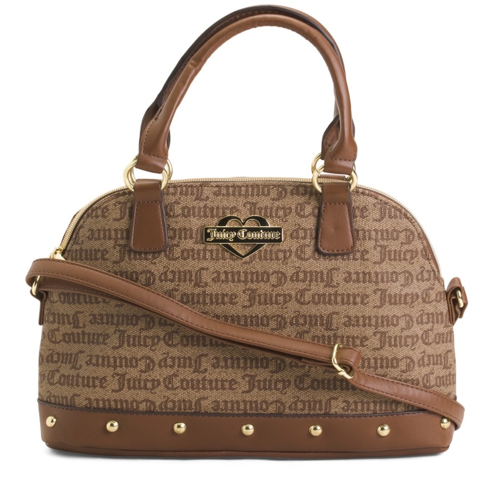 Juicy Couture Women Crossbody Satchel Bag Chestnut Chino Glam Logo Purse  - NWT